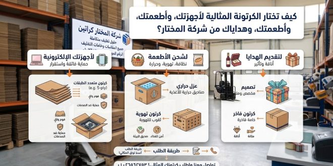 كيف تختار الكرتونة المثالية لأجهزتك وأطعمتك وهداياك من شركة المختار؟